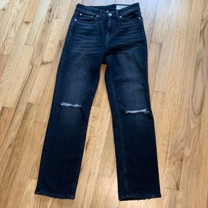 rag & bone ‘Nina’ High-Rise Ankle Cigarette Jeans; size 25